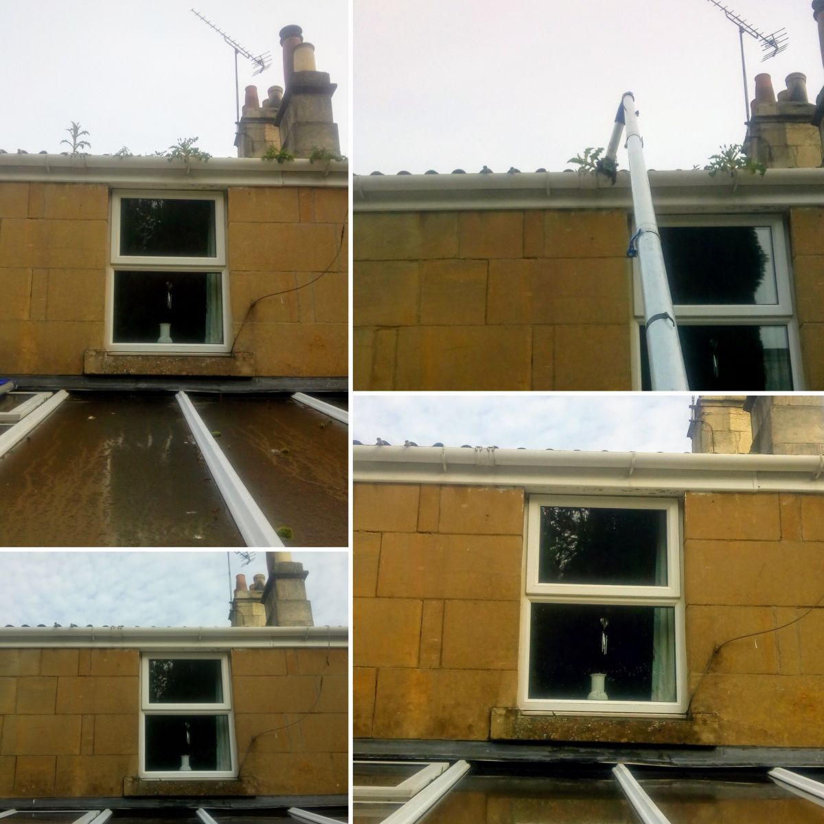 Before, during and after gutter cleaning by LDM Services